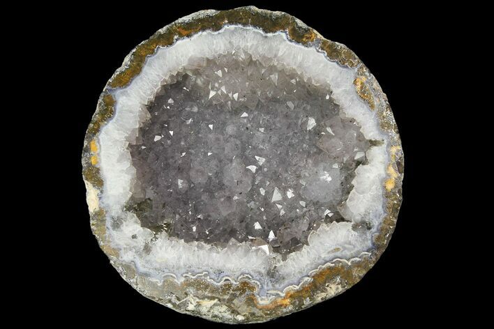 Las Choyas Coconut Geode Half with Quartz & Calcite - Mexico #180568
